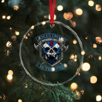 Funny Scottish Viking Crystal Glass Ornament Scottish To The Bone Vintage Scottish Lion Rampant Flag Skull - Wonder Print Shop