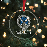 Funny Scottish Viking Crystal Glass Ornament Until Valhalla Vintage Scottish Flag Skull - Wonder Print Shop
