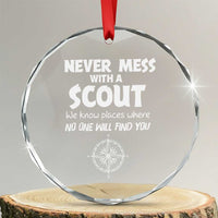 Funny Scout Crystal Glass Ornament Never Mess With A Scout Compass - Wonder Print Shop