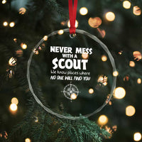 Funny Scout Crystal Glass Ornament Never Mess With A Scout Compass TS02