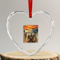 Funny Scream Groundhog Heart Crystal Glass Ornament Woddchuck Day - Wonder Print Shop