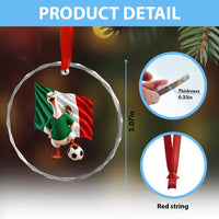 Funny Screaming Merlin the Duck Crystal Glass Ornament Mexico Soccer Flag Football Fans