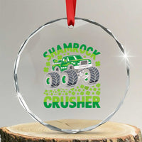 Funny Shamrock Crusher Monster Truck Crystal Glass Ornament Happy St Patricks Day Boys TS02