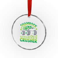 Funny Shamrock Crusher Monster Truck Crystal Glass Ornament Happy St Patricks Day Boys TS02