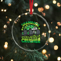 Funny Shamrock Crusher Monster Truck Crystal Glass Ornament Happy St Patricks Day Boys TS02