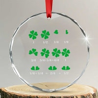 Funny Shamrock Fraction Crystal Glass Ornament St Patrick's Day Math Lover TS02