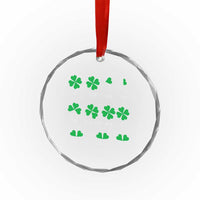 Funny Shamrock Fraction Crystal Glass Ornament St Patrick's Day Math Lover TS02