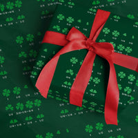 Funny Shamrock Fraction Wrapping Paper Roll St Patrick's Day Math Lover - Wonder Print Shop