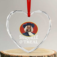 Funny Shaquille Oatmeal Heart Crystal Glass Ornament Shaq O'neal Meme Cereal Parody - Wonder Print Shop