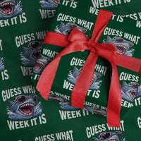 Funny Shark Guess What Week It Is Wrapping Paper Roll Shark Awareness Support Ocean Summer