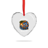 Funny Shark Guess What Week It Is Heart Crystal Glass Ornament Shark Awareness Summer Vacation