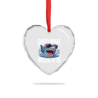 Funny Shark Guess What Week It Is Heart Crystal Glass Ornament Shark Awareness Support Ocean Summer