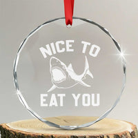 Funny Shark Lover Crystal Glass Ornament Nice To Eat You TS02