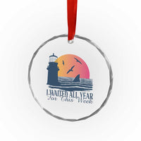 Funny Shark Lover Week Crystal Glass Ornament I Waited All Year For This Week TS02