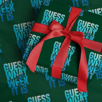 Funny Shark Lover Week Wrapping Paper Roll Guess What Week It Is Blue Ocean - Wonder Print Shop