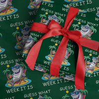 Funny Shark Lover Week Wrapping Paper Roll Week Guess What Week It Is Summer Beach - Wonder Print Shop