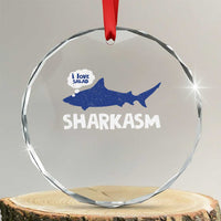 Funny Shark Sarcasm Crystal Glass Ornament Shark Sharkasm Marine Biology Vintage TS02