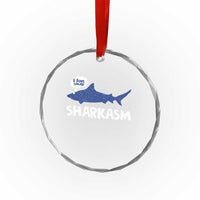 Funny Shark Sarcasm Crystal Glass Ornament Shark Sharkasm Marine Biology Vintage TS02