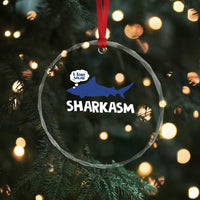 Funny Shark Sarcasm Crystal Glass Ornament Shark Sharkasm Marine Biology Vintage TS02