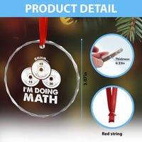 Funny Shhh I Am Doing Math Weightlifting Workout Training Crystal Glass Ornament - Wonder Print Shop