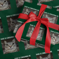 Funny Silly Cat Meme Wrapping Paper Roll Rage Is Consuming Me Staring