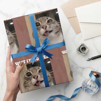 Funny Silly Cat Meme Wrapping Paper Roll Wait Im Goated