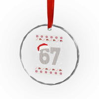 Funny Six Seven 6 7 Meme Ugly Christmas Crystal Glass Ornament Gen Alpha Slang - Wonder Print Shop