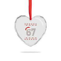 Funny Six Seven 6 7 Meme Ugly Christmas Heart Crystal Glass Ornament Gen Alpha Slang - Wonder Print Shop