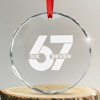 Funny Six Seven 67 Meme Crystal Glass Ornament Bold Graphic TS02