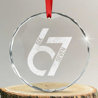 Funny Six Seven 67 Meme Gen Alpha Slang Crystal Glass Ornament - Wonder Print Shop