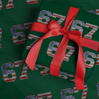 Funny Six Seven 67 Meme Vintage American Flag Wrapping Paper Roll - Wonder Print Shop