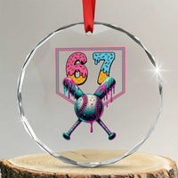 Funny Six Seven Baseball Drip Crystal Glass Ornament Number 67 Meme Drippy Bats TS02