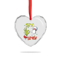 Funny Six Seven Christmas Heart Crystal Glass Ornament 67 Meme Xmas Santa Elf Hand Gen Alpha - Wonder Print Shop