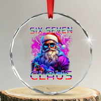Funny Six Seven Claus Crystal Glass Ornament 67 Christmas Santa Meme Gen Alpha TS11