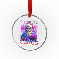 Funny Six Seven Claus Crystal Glass Ornament 67 Christmas Santa Meme Gen Alpha TS11