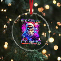 Funny Six Seven Claus Crystal Glass Ornament 67 Christmas Santa Meme Gen Alpha TS11