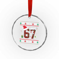Funny Six Seven Meme Christmas Ugly Sweater Crystal Glass Ornament Trendy Tiktok Gift TS12