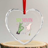 Funny Six Seven Witch Pink And Green Broomstick Magic Wand Heart Crystal Glass Ornament - Wonder Print Shop