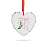 Funny Six Seven Witch Pink And Green Broomstick Magic Wand Heart Crystal Glass Ornament - Wonder Print Shop