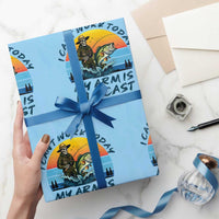 Funny Skeleton Camo Fishing Wrapping Paper Roll I Can Not Work Today My Arm Is In A Cast - Wonder Print Shop