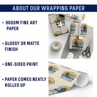 Funny Skeleton Camo Fishing Wrapping Paper Roll I Can Not Work Today My Arm Is In A Cast - Wonder Print Shop