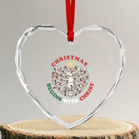 Funny Skeleton Christian Heart Crystal Glass Ornament Christmas Begins With Christ - Wonder Print Shop