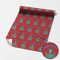 Funny Skeleton Lady Liberty Wrapping Paper Roll I'm Just Here For The Wieners 4th Of July Hot Dog - Wonder Print Shop