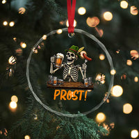 Funny Skeleton Oktoberfest Crystal Glass Ornament Prost Beer Lover Bavarian Gift