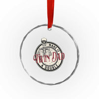 Funny Skeleton Twin Dad Make It A Double Crystal Glass Ornament Expecting Fathers Day Gift