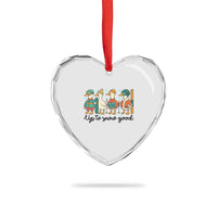 Funny Ski Snowboard Goose Heart Crystal Glass Ornament Up To Snow Good Winter Sport - Wonder Print Shop