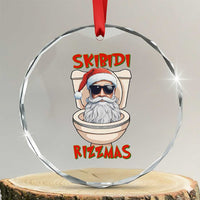 Funny Skibidi Rizzmas Santa Toilet Meme Crystal Glass Ornament TS09