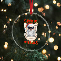 Funny Skibidi Rizzmas Santa Toilet Meme Crystal Glass Ornament TS09