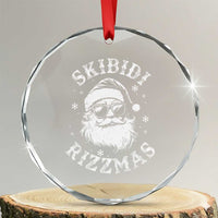 Funny Skibidi Rizzmas Xmas Crystal Glass Ornament Vintage Sigmas Charisma Rizz Cool Santa TS11