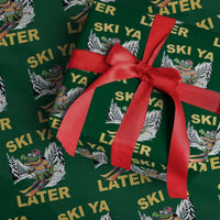 Funny Skiing Alligator Wrapping Paper Roll Ski Ya Later Skier Snow Mountain Winter Sport - Wonder Print Shop